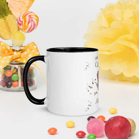 50% Caffeine 50% Anxiety Mug with Color Inside by EraofInk