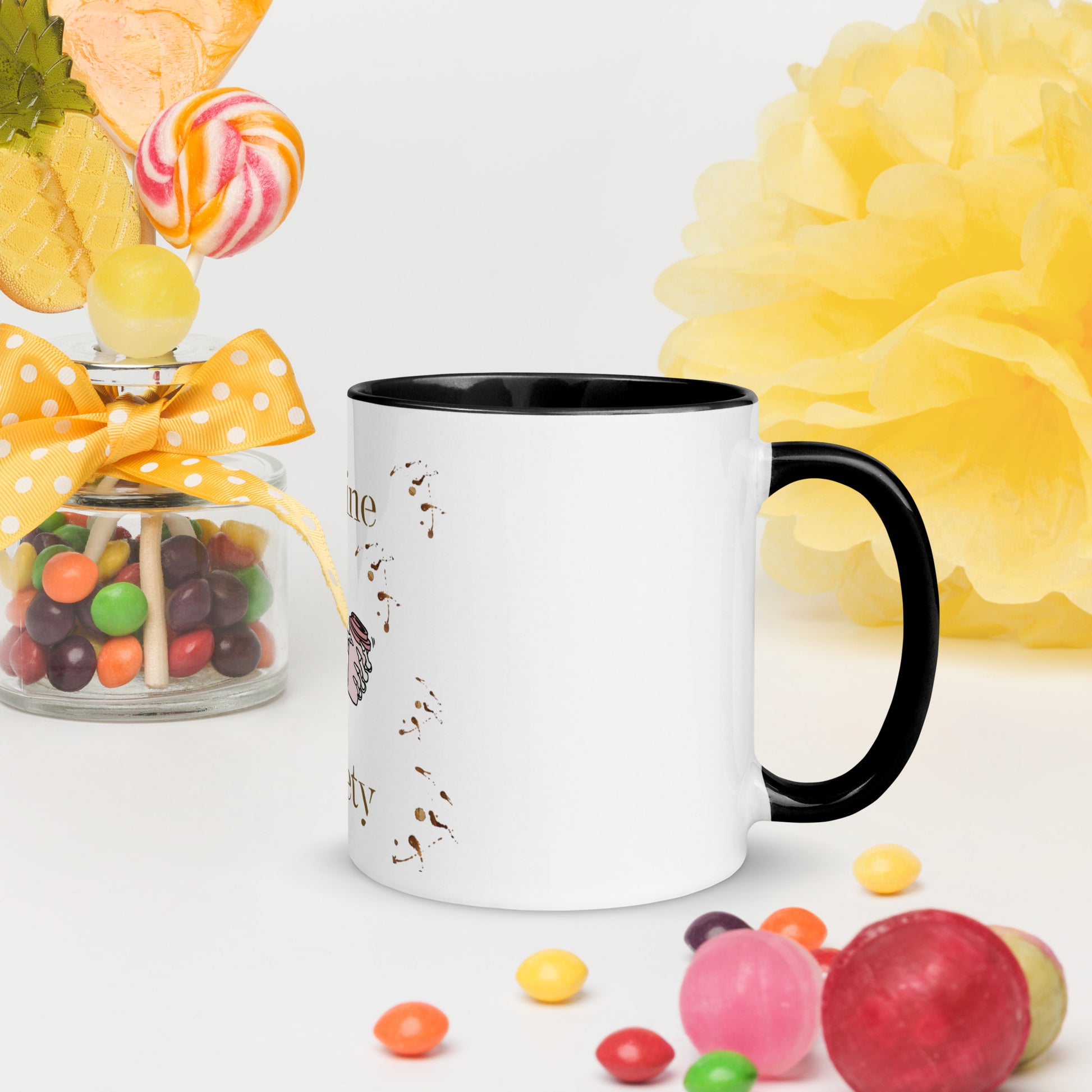 50% Caffeine 50% Anxiety Mug with Color Inside by EraofInk