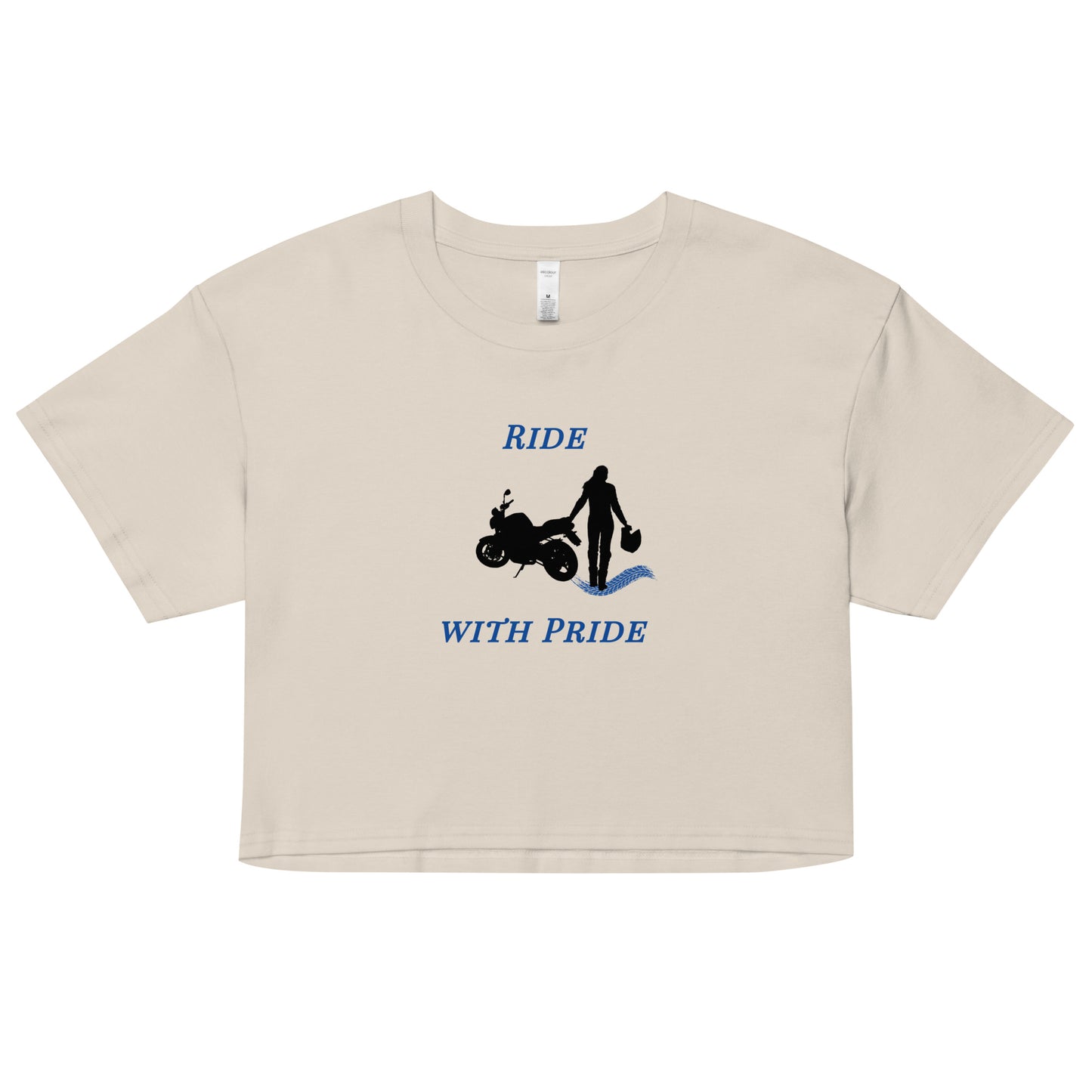 Ride With Pride Motorcycle Biker Girl Women’s Crop Top by EraofInk