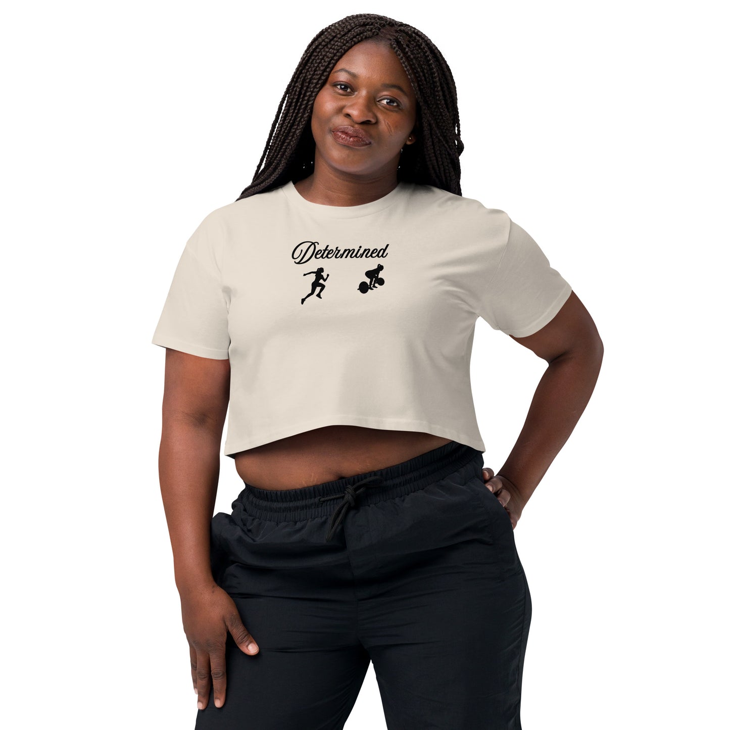 Women's Fitness Crop Athletic Determined Fitness Crop by EraofInk
