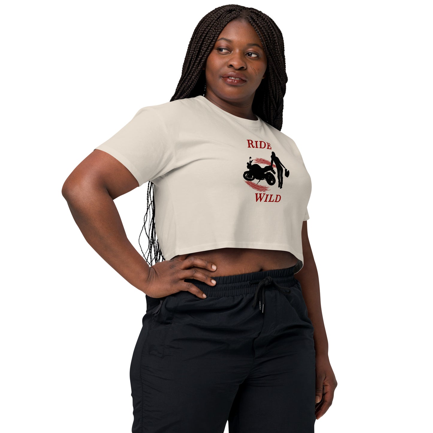 Ride Wild Motorcycle Biker Girl Women’s Crop Top by EraofInk
