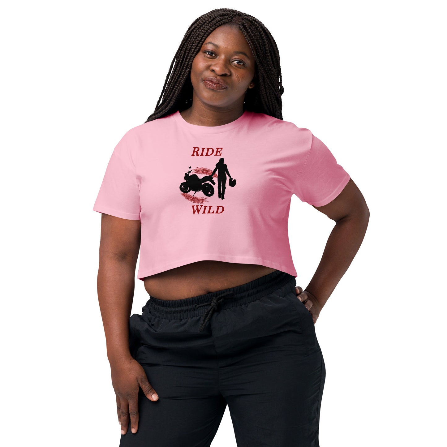 Ride Wild Motorcycle Biker Girl Women’s Crop Top by EraofInk