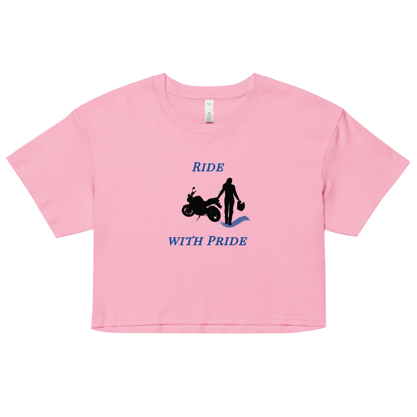 Ride With Pride Motorcycle Biker Girl Women’s Crop Top by EraofInk