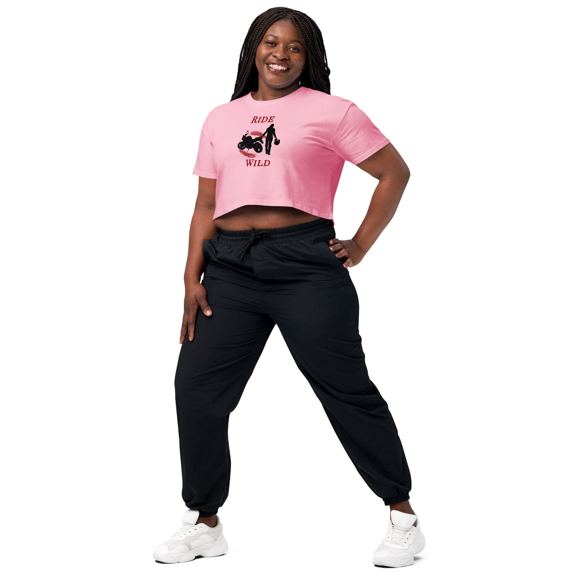 Ride Wild Motorcycle Biker Girl Women’s Crop Top by EraofInk