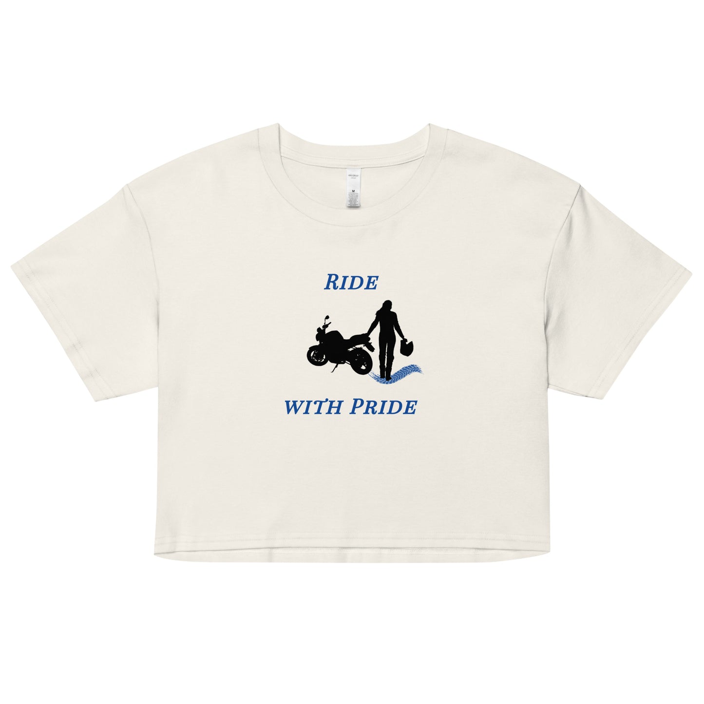 Ride With Pride Motorcycle Biker Girl Women’s Crop Top by EraofInk