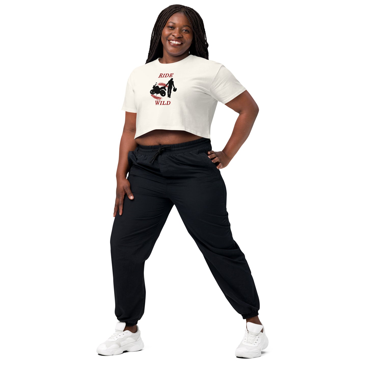 Ride Wild Motorcycle Biker Girl Women’s Crop Top by EraofInk