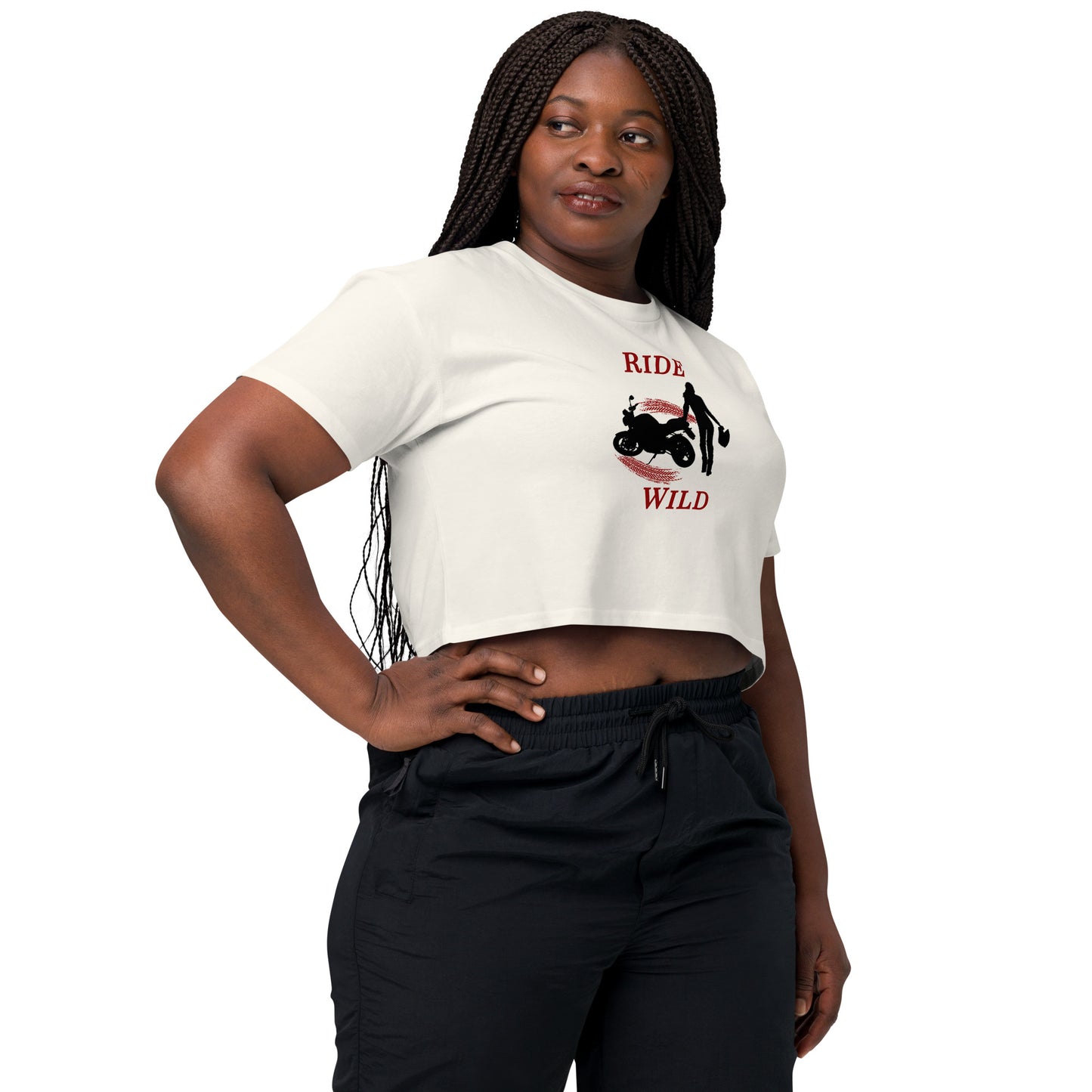 Ride Wild Motorcycle Biker Girl Women’s Crop Top by EraofInk