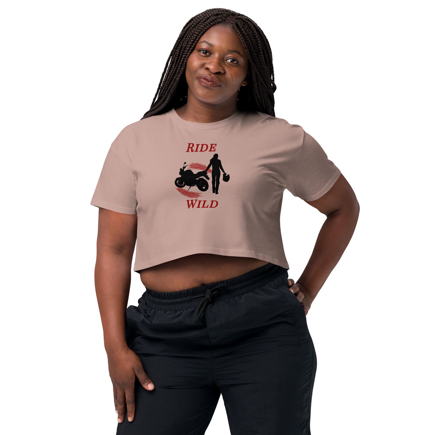 Ride Wild Motorcycle Biker Girl Women’s Crop Top by EraofInk