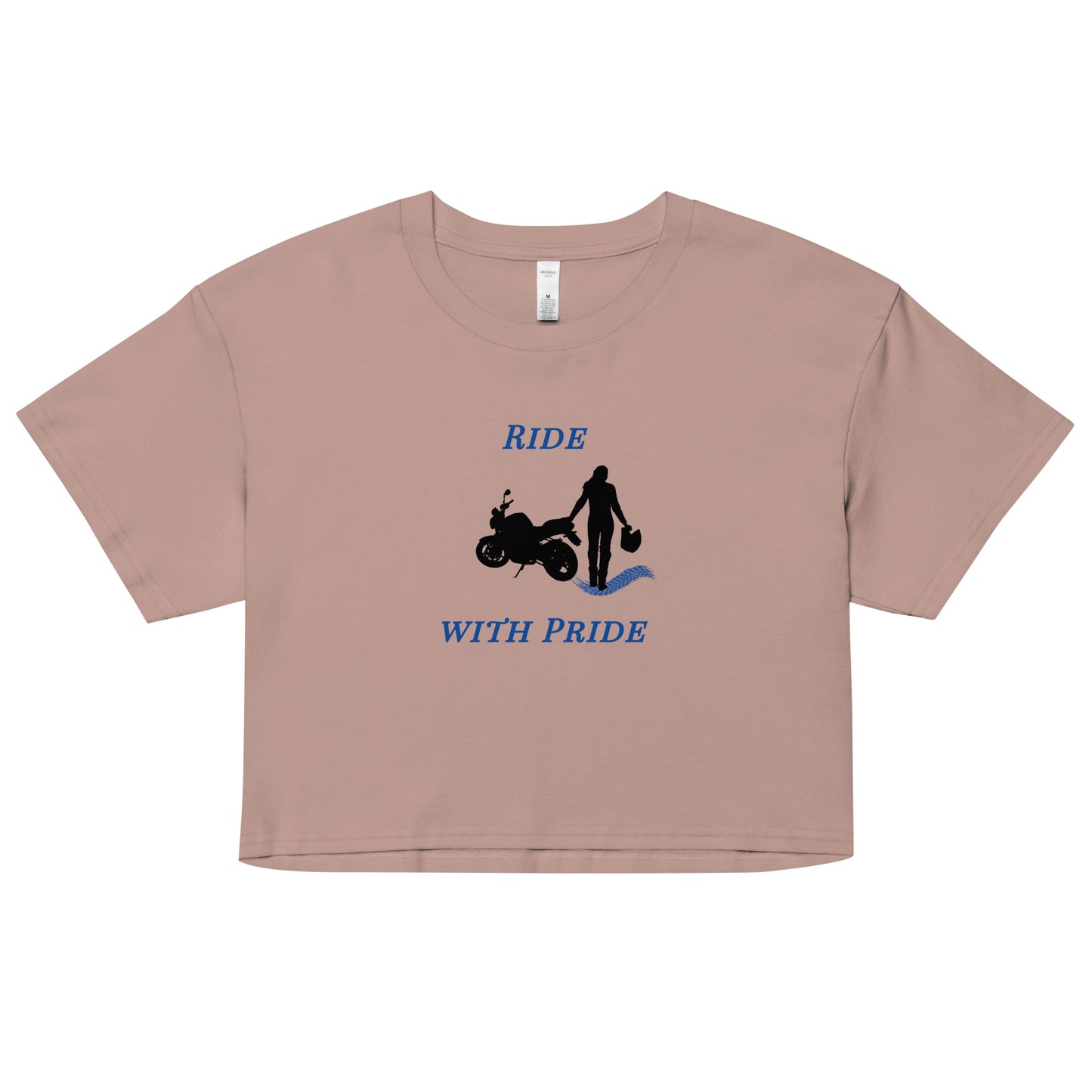 Ride With Pride Motorcycle Biker Girl Women’s Crop Top by EraofInk