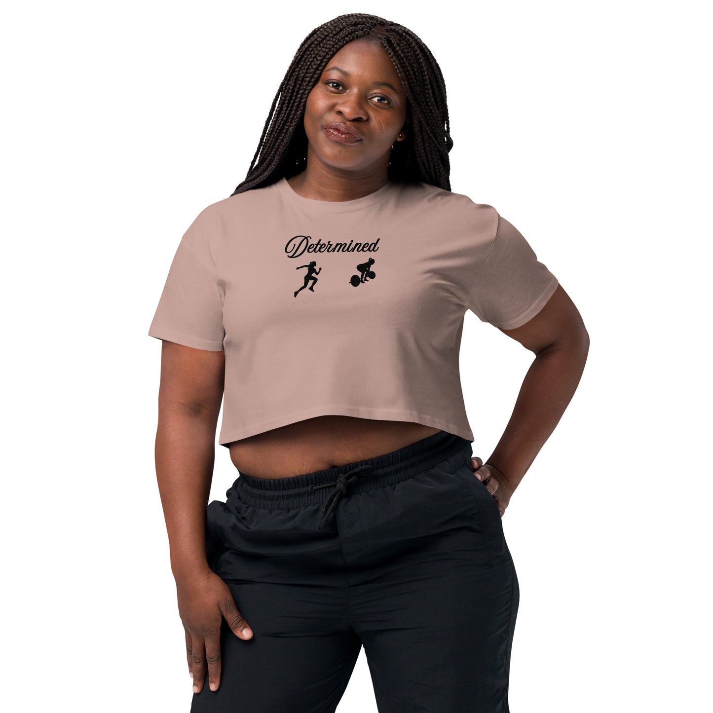 Women's Fitness Crop Athletic Determined Fitness Crop by EraofInk