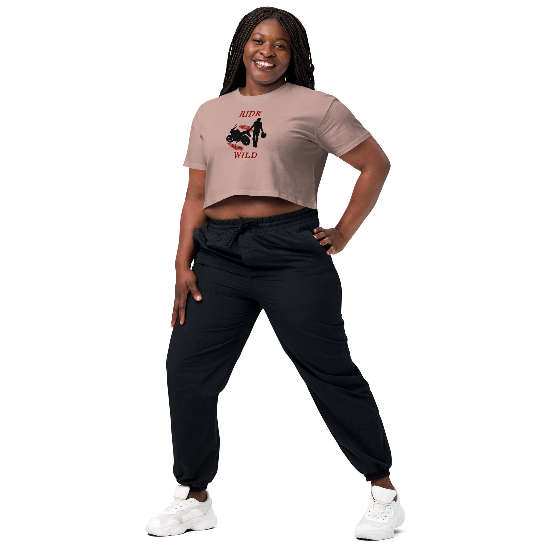 Ride Wild Motorcycle Biker Girl Women’s Crop Top by EraofInk