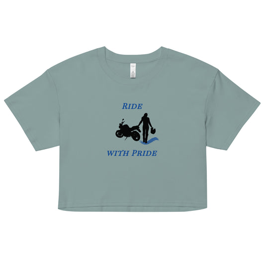 Ride With Pride Motorcycle Biker Girl Women’s Crop Top by EraofInk