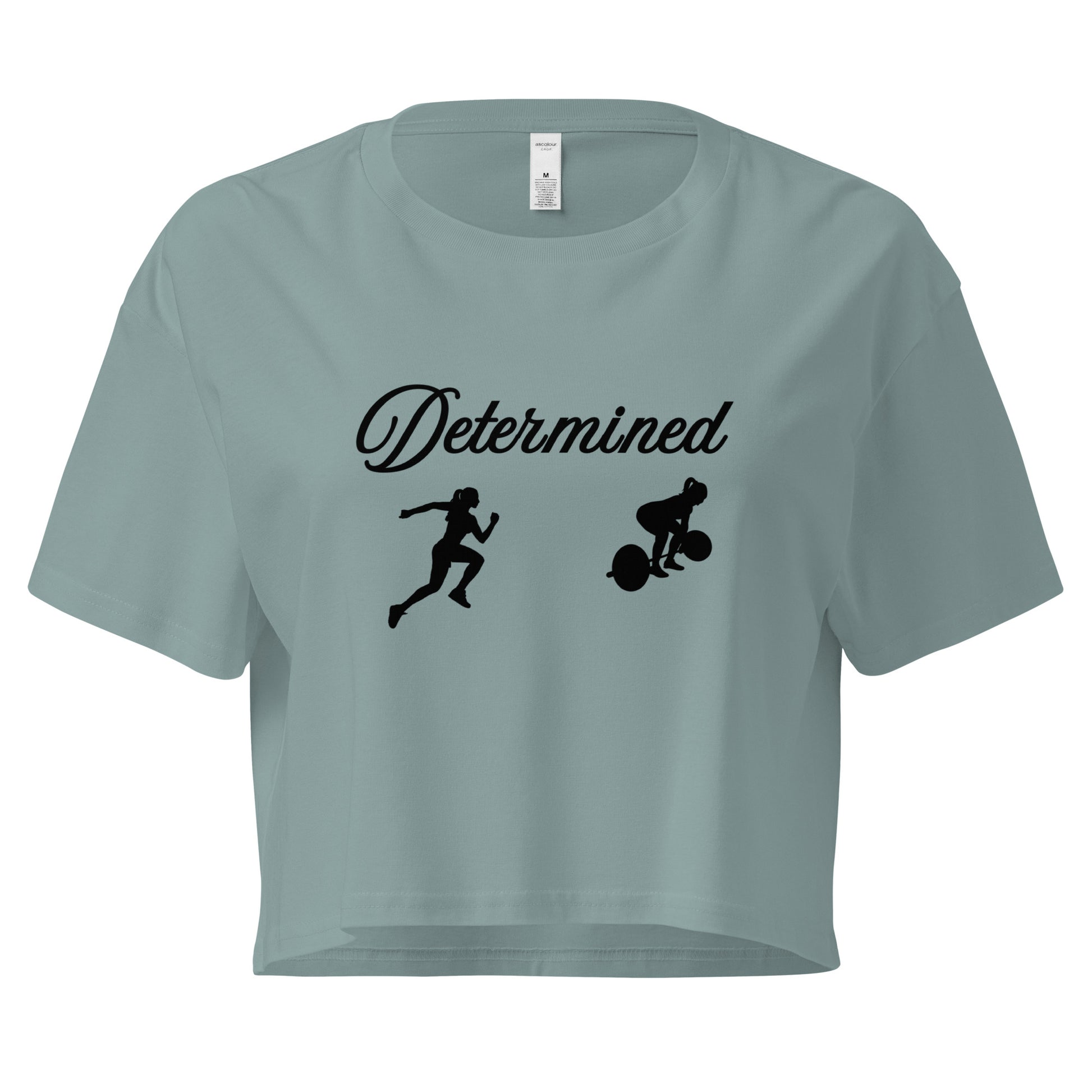 Determined Women’s Crop Top Fitness Tee by EraofInk