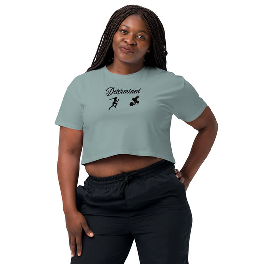 Women's Fitness Crop Athletic Determined Fitness Crop by EraofInk