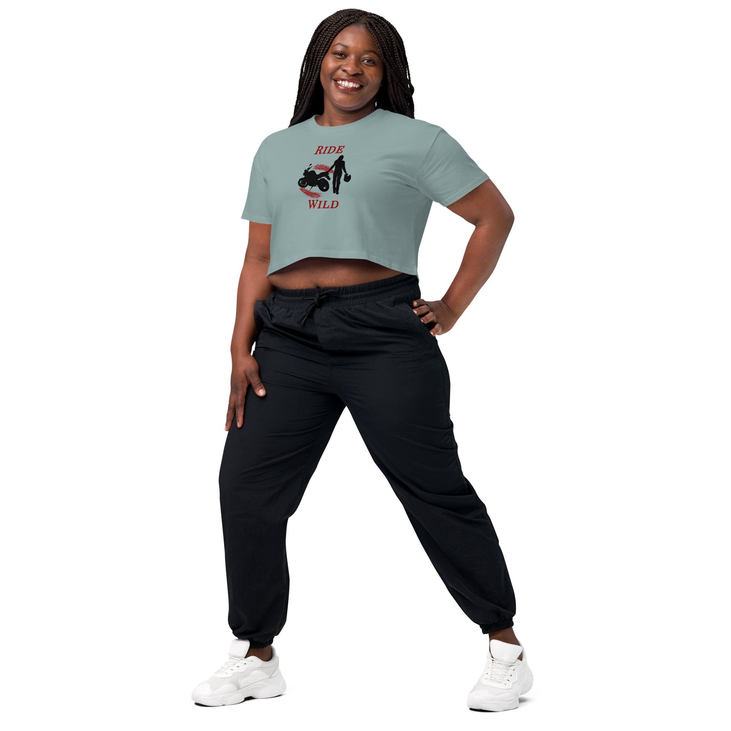 Ride Wild Motorcycle Biker Girl Women’s Crop Top by EraofInk