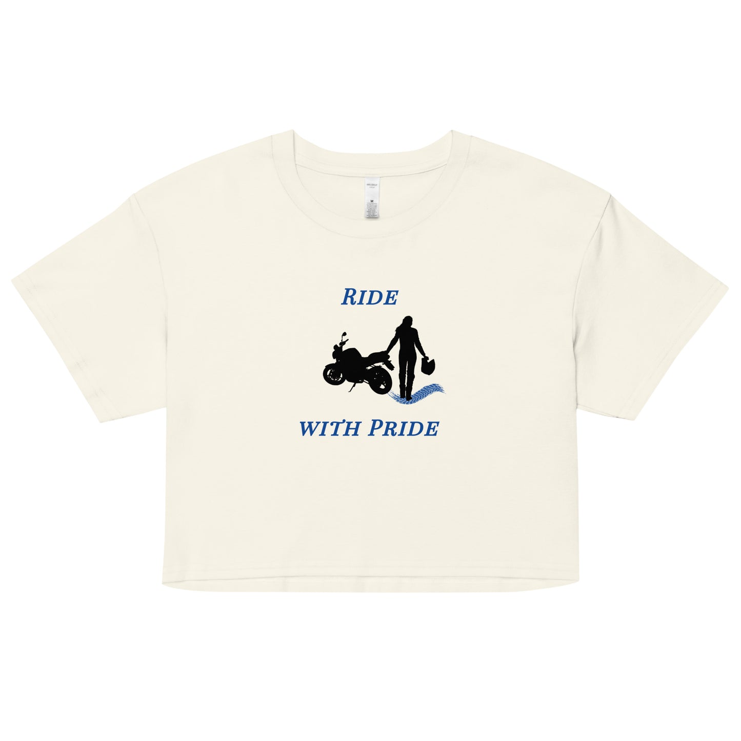 Ride With Pride Motorcycle Biker Girl Women’s Crop Top by EraofInk