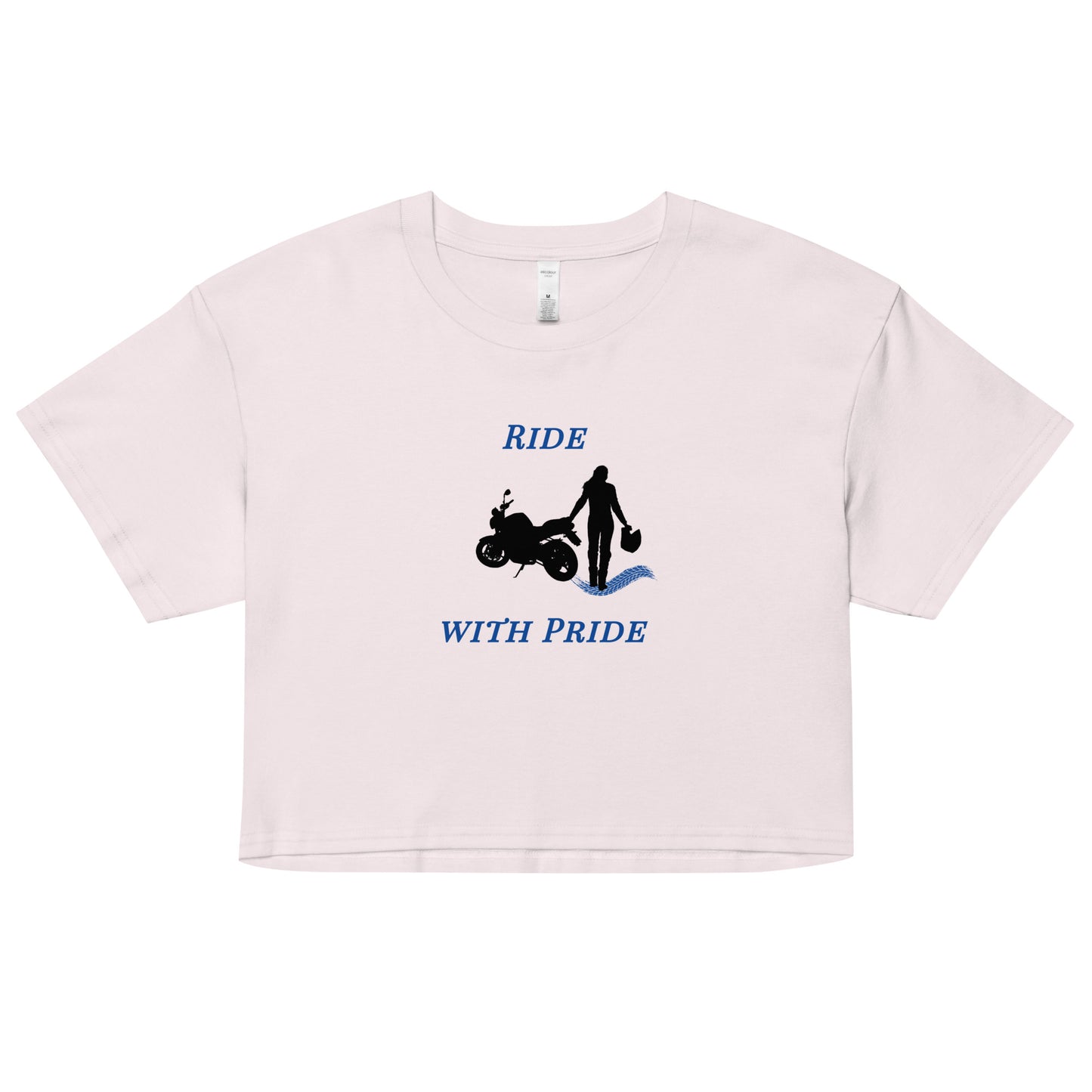 Ride With Pride Motorcycle Biker Girl Women’s Crop Top by EraofInk