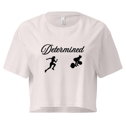 Determined Women’s Crop Top Fitness Tee by EraofInk