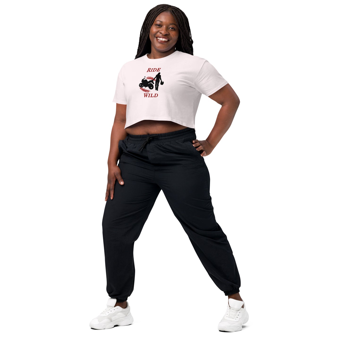 Ride Wild Motorcycle Biker Girl Women’s Crop Top by EraofInk