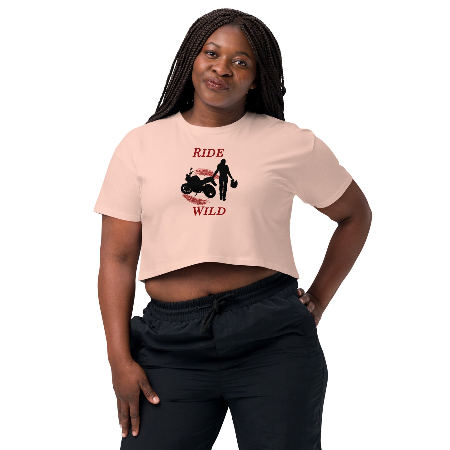 Ride Wild Motorcycle Biker Girl Women’s Crop Top by EraofInk