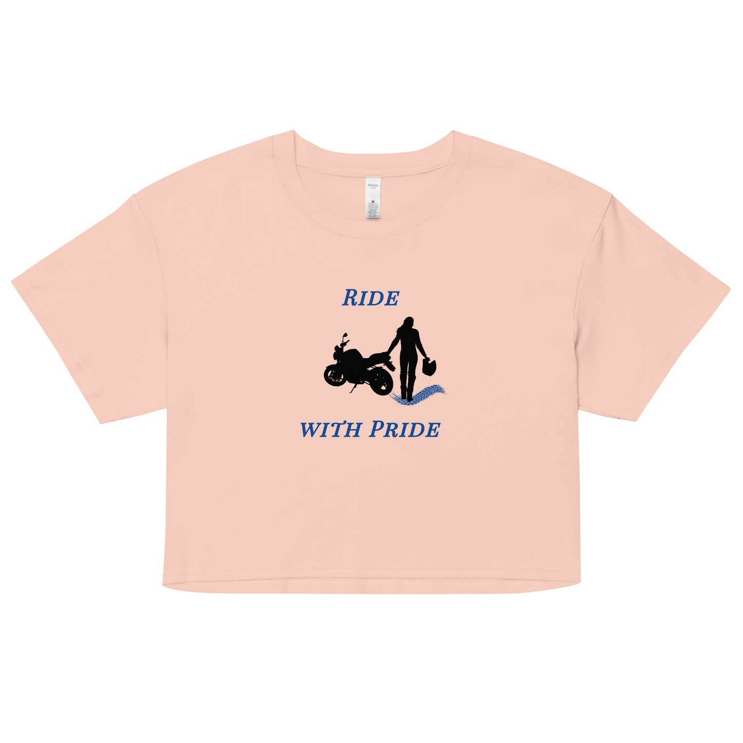Ride With Pride Motorcycle Biker Girl Women’s Crop Top by EraofInk