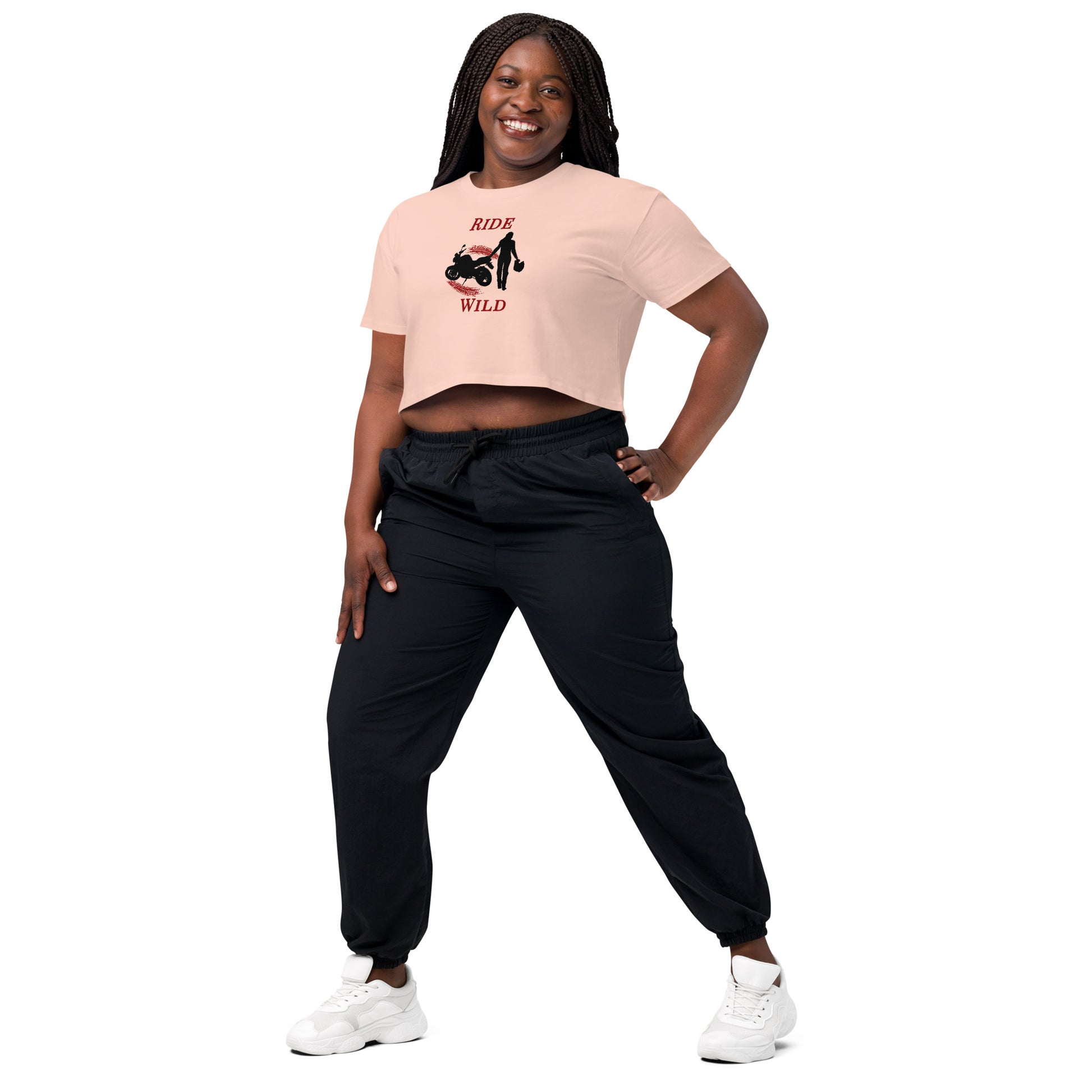 Ride Wild Motorcycle Biker Girl Women’s Crop Top by EraofInk