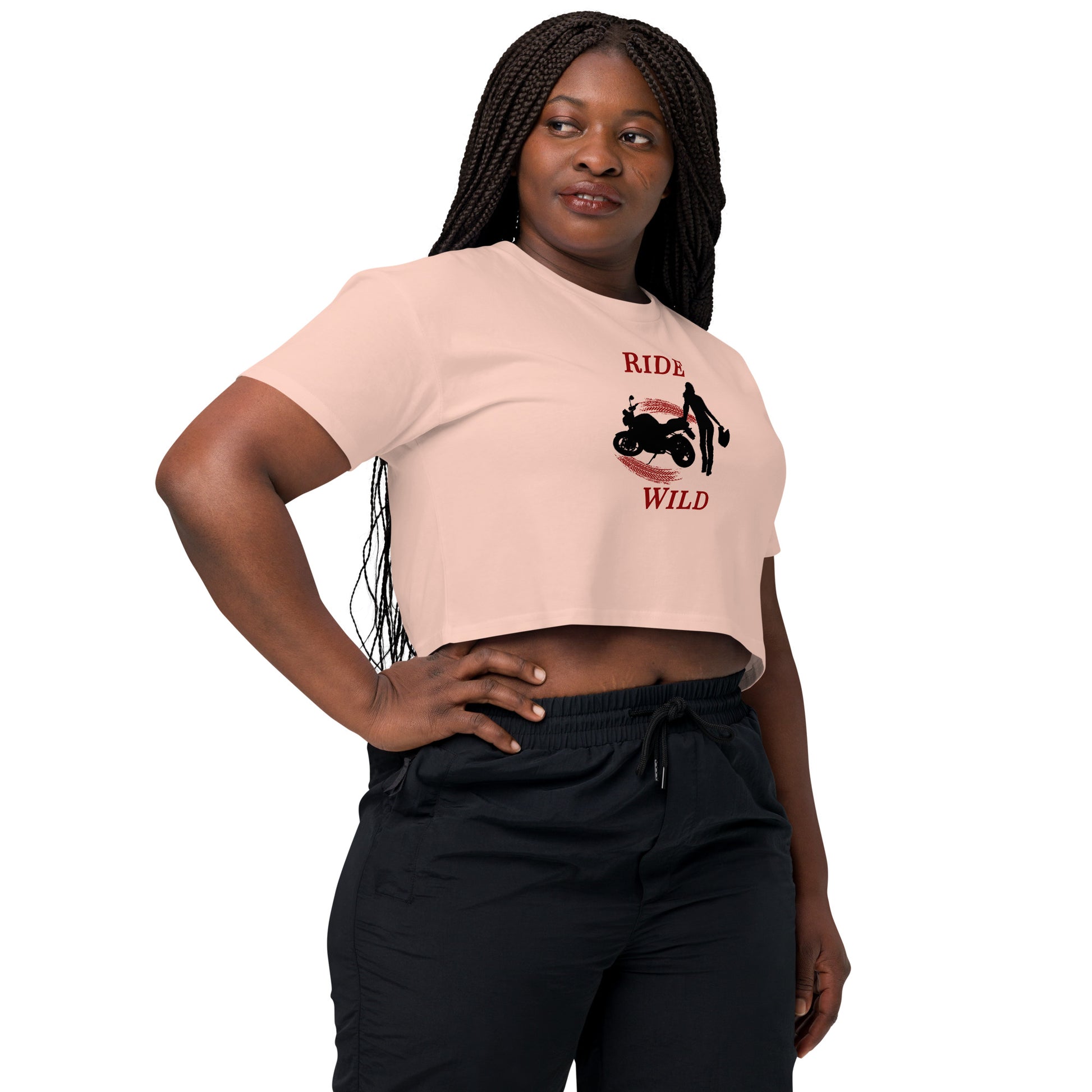 Ride Wild Motorcycle Biker Girl Women’s Crop Top by EraofInk