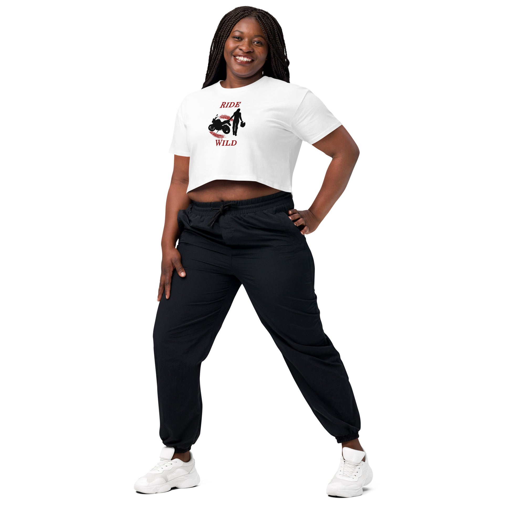 Ride Wild Motorcycle Biker Girl Women’s Crop Top by EraofInk