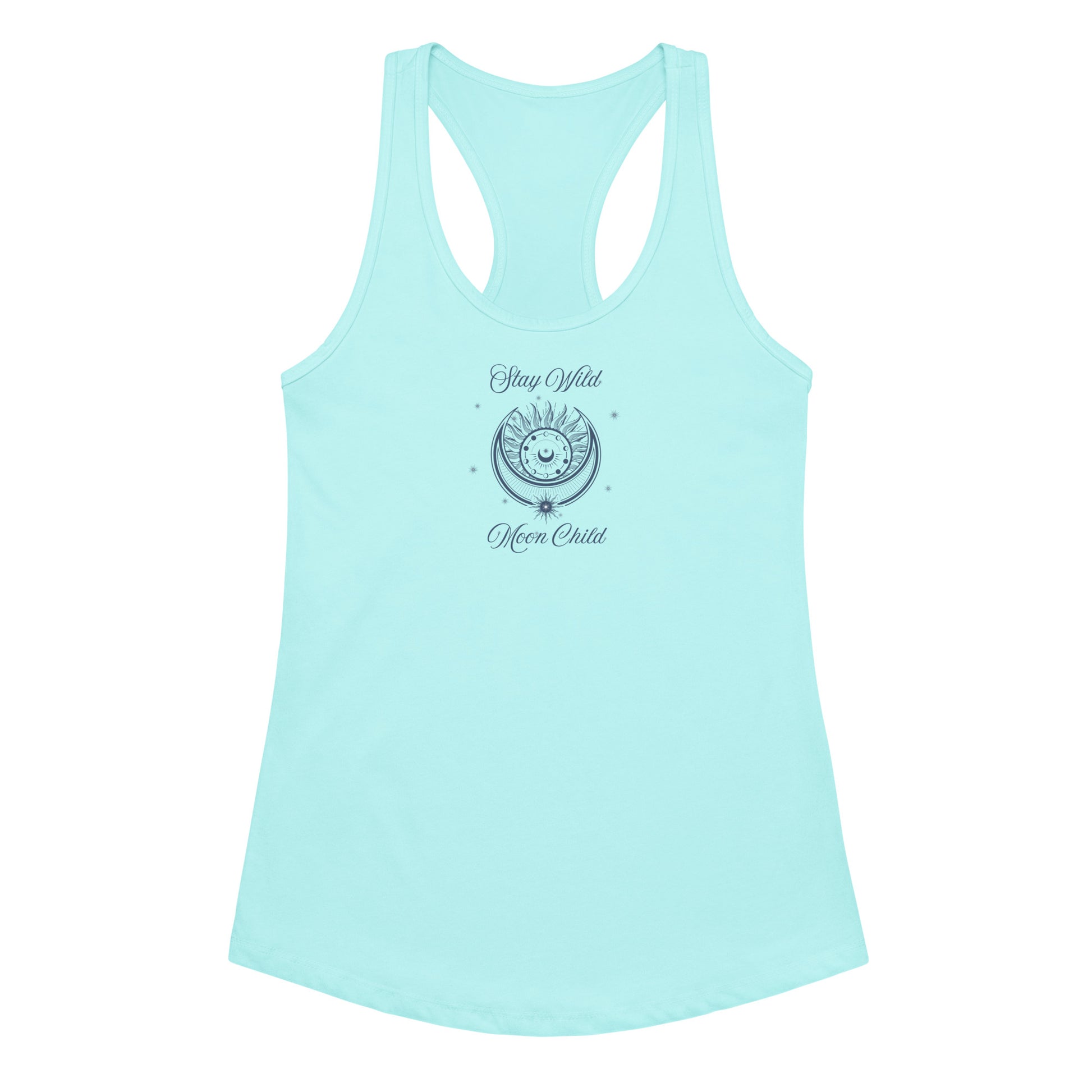 Stay Wild Moon Child Lunar Celestial Women’s Fitted RacerBack Tank by EraofInk