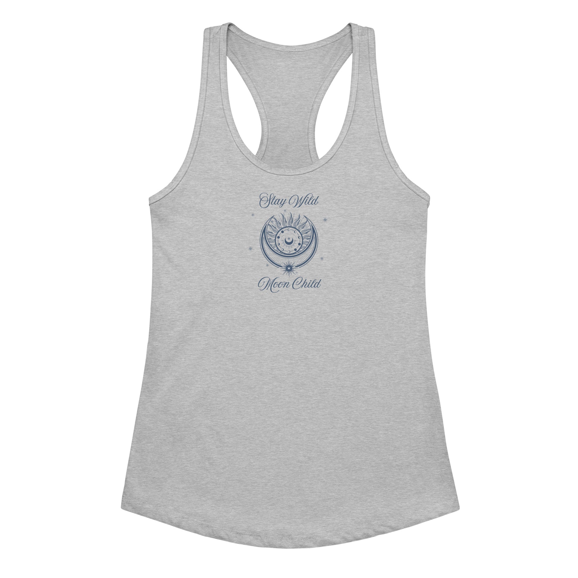 Stay Wild Moon Child Lunar Celestial Women’s Fitted RacerBack Tank by EraofInk