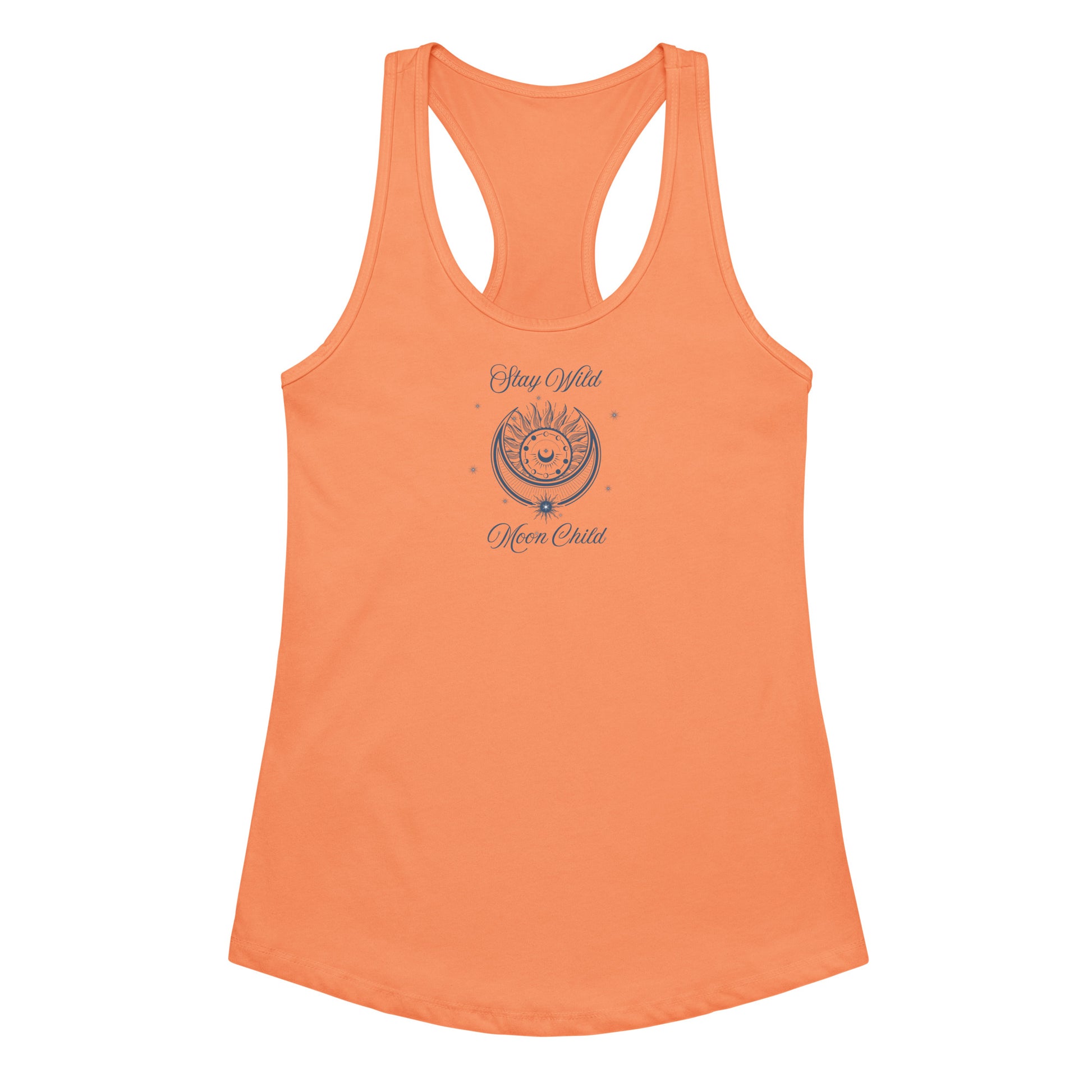 Stay Wild Moon Child Lunar Celestial Women’s Fitted RacerBack Tank by EraofInk