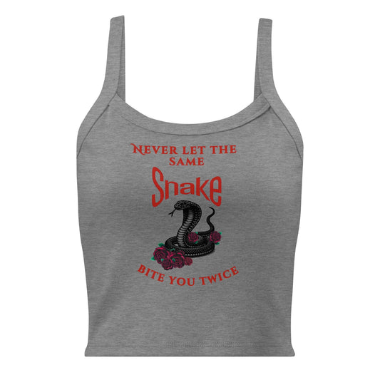 Never let the same snake bite you twice - Women’s micro-rib tank top - by RecreatingKrista