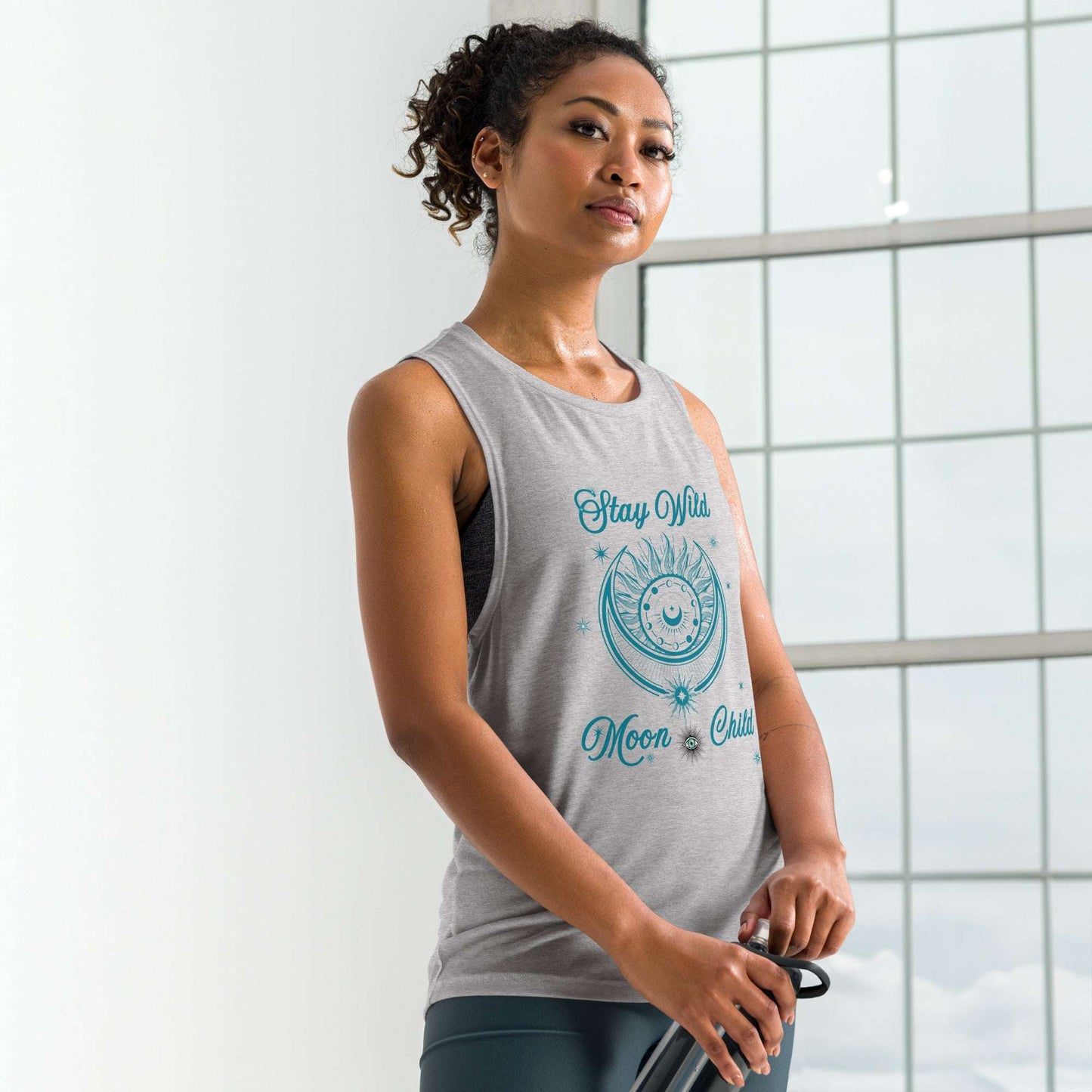 Stay Wild Moon Child - Ladies’ Muscle Tank - by RecreatingKrista