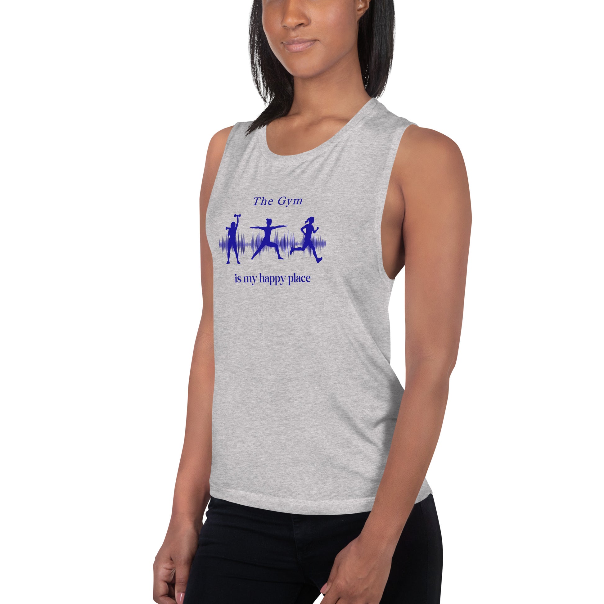 The Gym is My Happy Place Ladies’ Muscle Tank by EraofInk