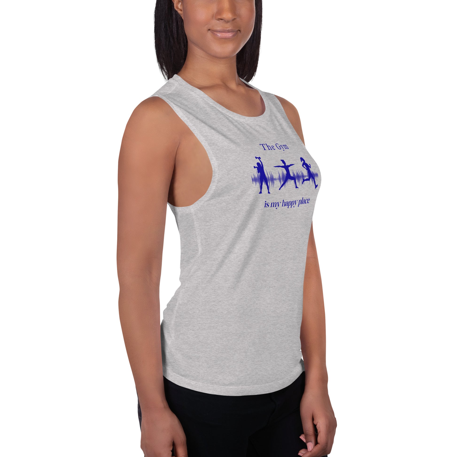The Gym is My Happy Place Ladies’ Muscle Tank by EraofInk