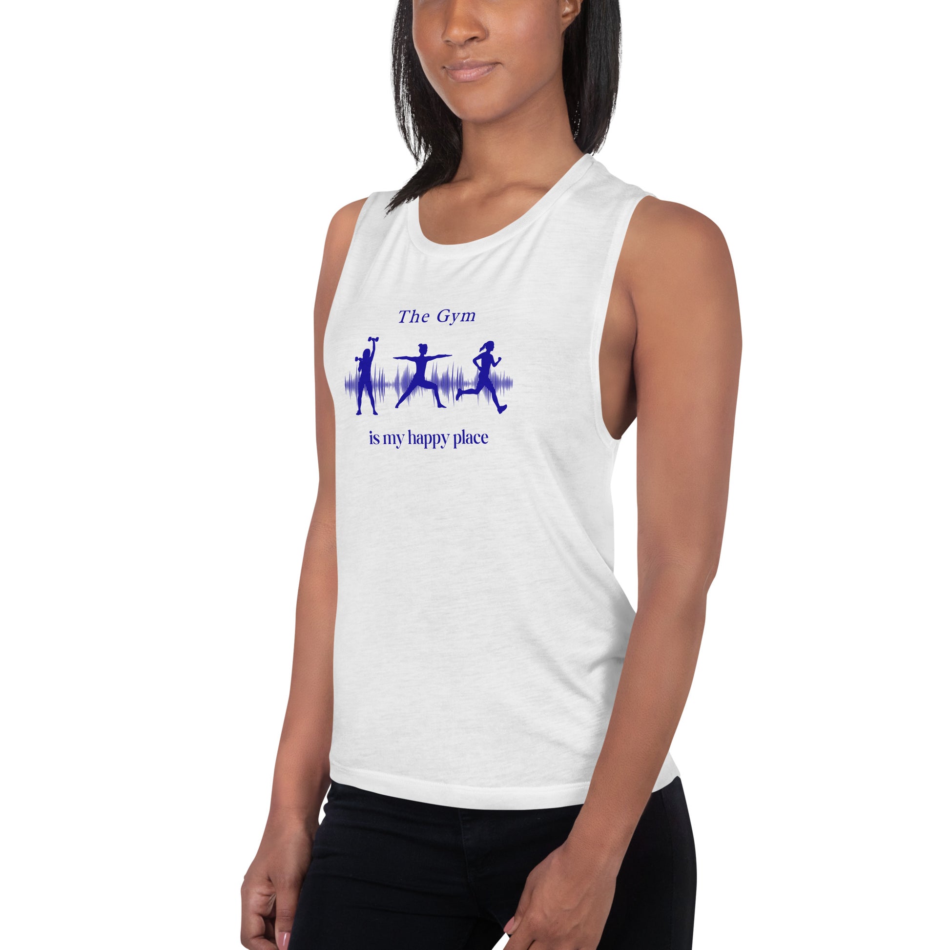 The Gym is My Happy Place Ladies’ Muscle Tank by EraofInk