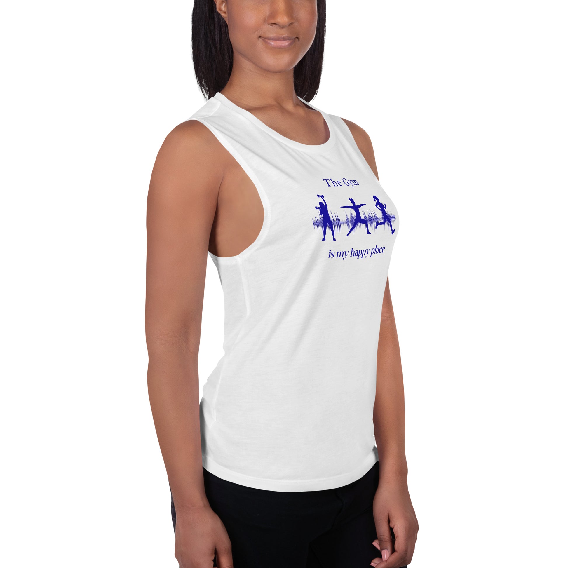 The Gym is My Happy Place Ladies’ Muscle Tank by EraofInk