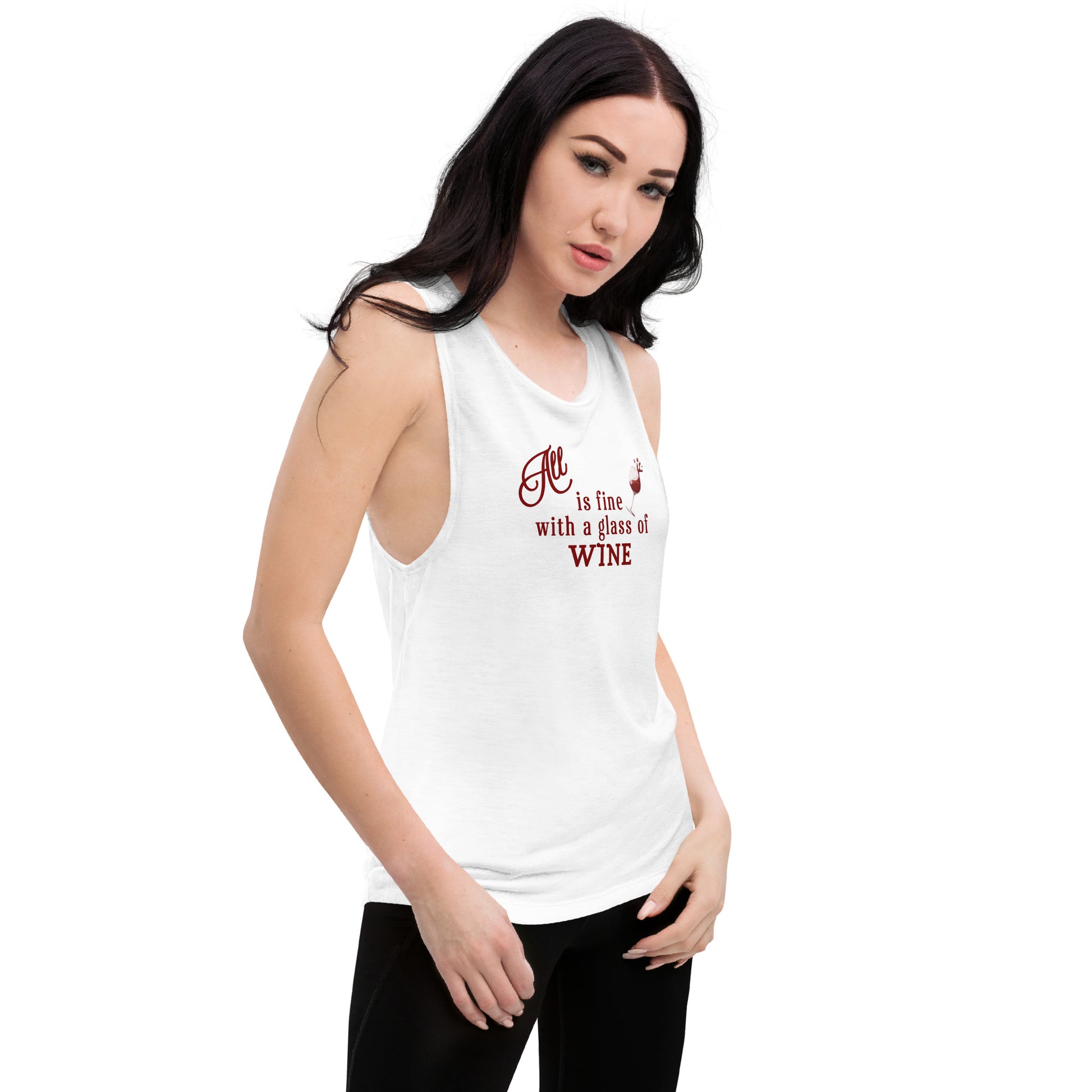 Muscle Tank Top for Ladies Who Love Wine by EraofInk