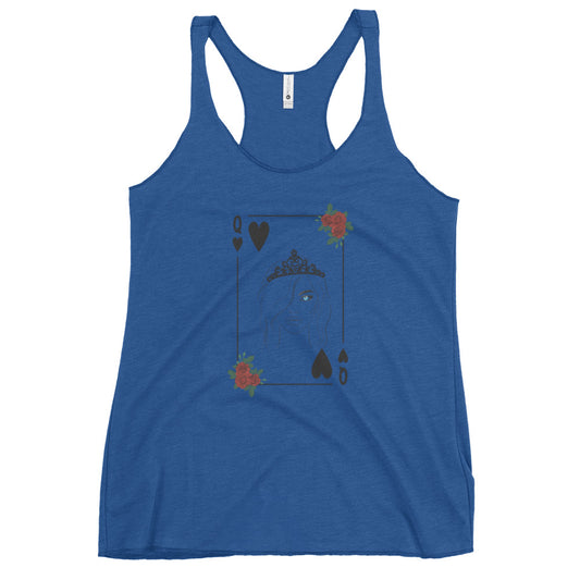 Blue-Eyed Queen of Hearts Women's Racerback Tank by EraofInk