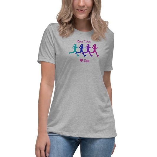 Run Your Heart Out Tee for a Girl Who Loves To Run Women's Relaxed Tee by EraofInk