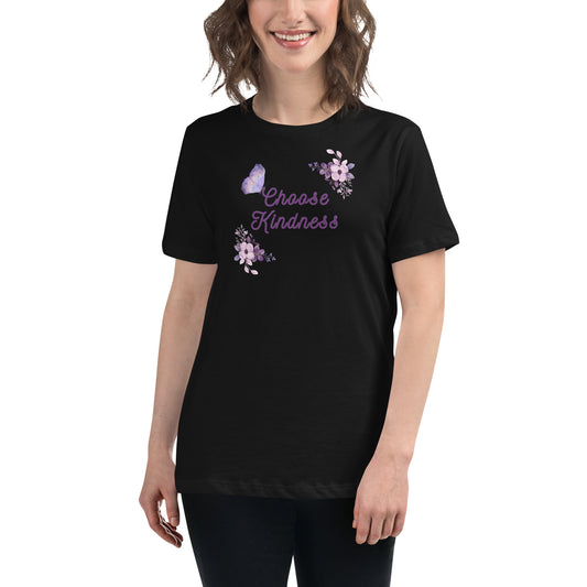 Choose Kindness Lavender Women's Relaxed Tee by EraofInk