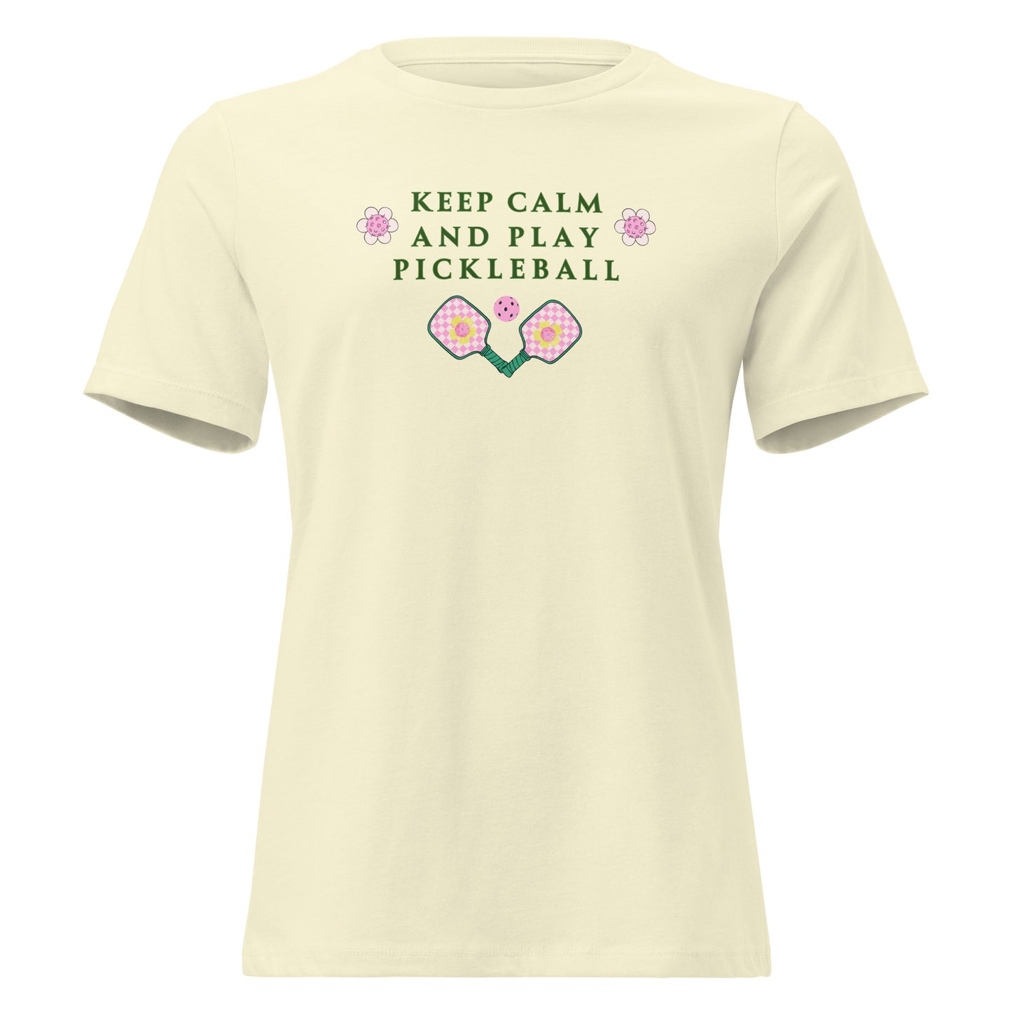 Keep Calm & Play Pickleball Women's Relaxed Tee by EraofInk