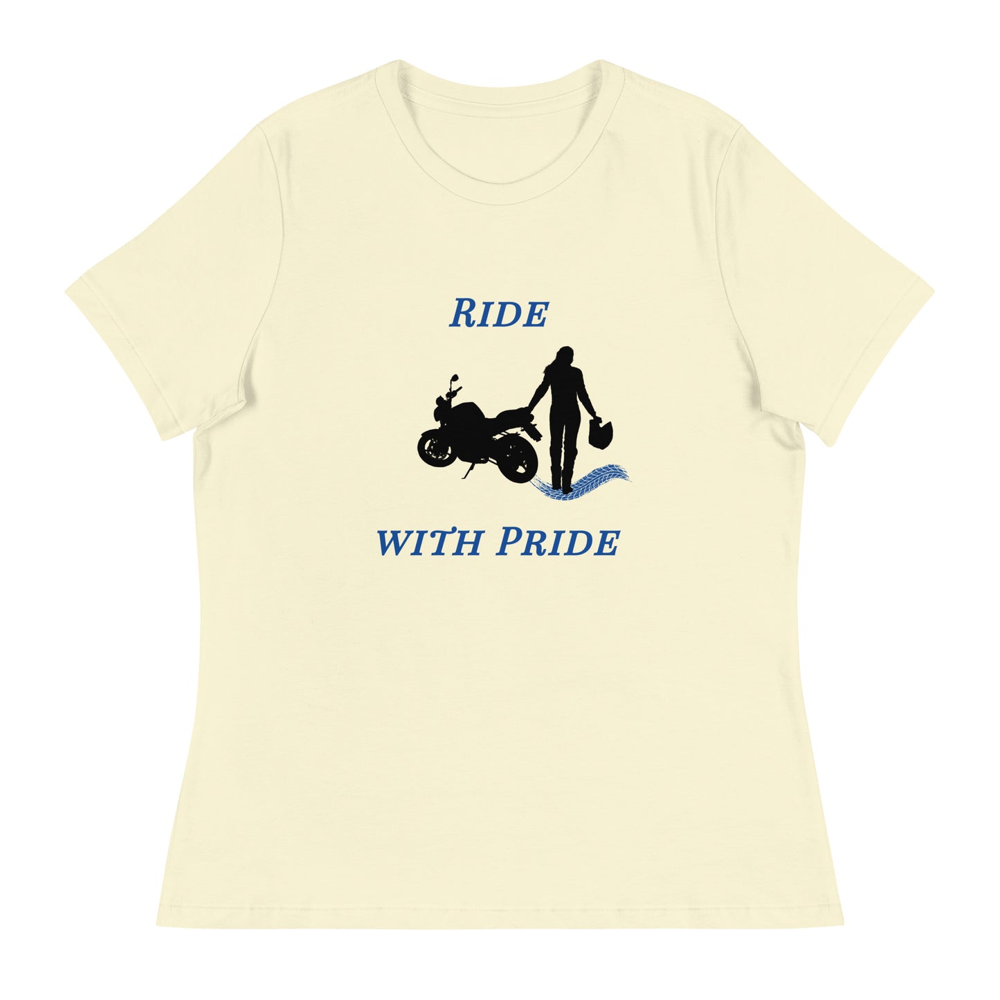 Ride with Pride Motorcycle Biker Girl Women's Relaxed Tee by EraofInk