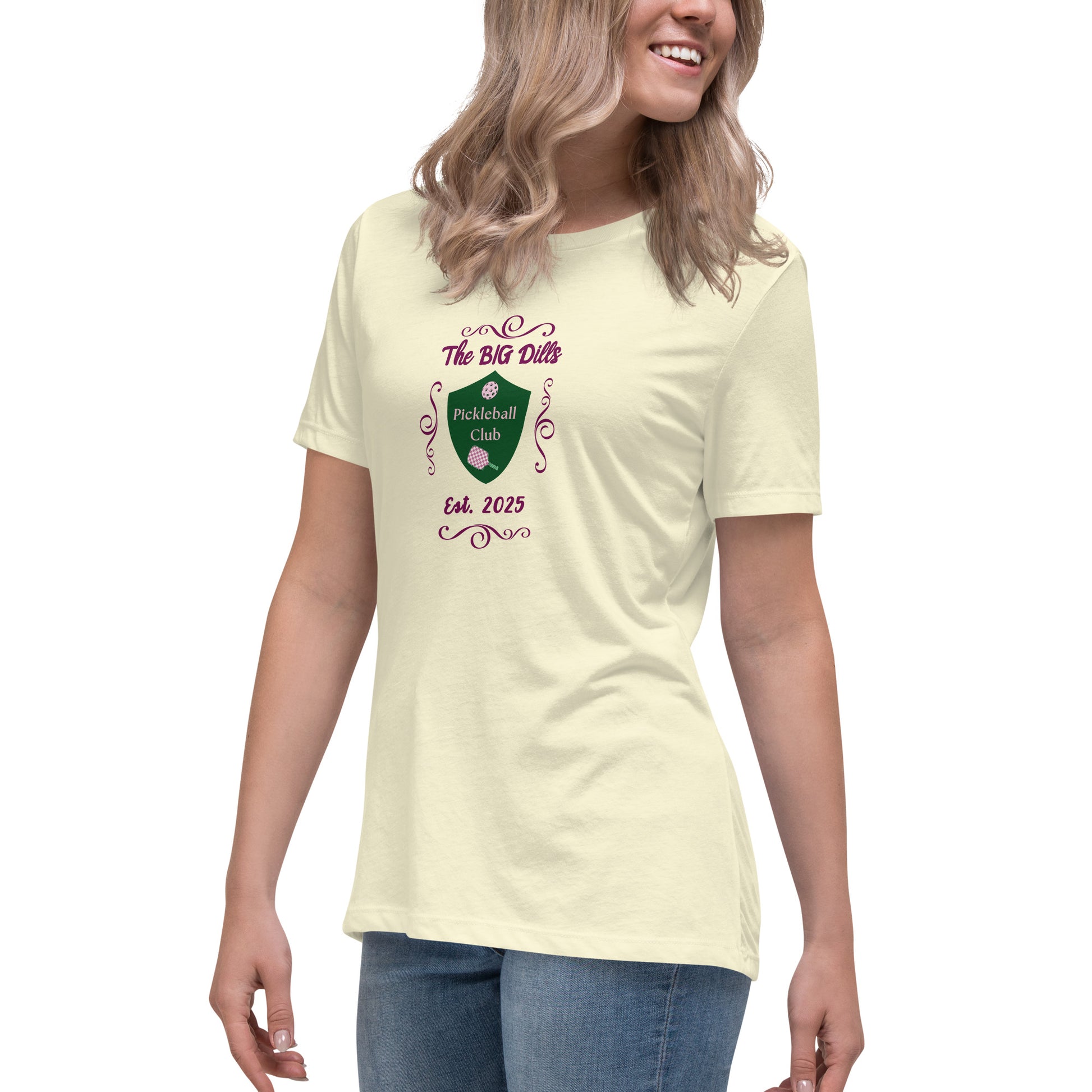 The Big Dills Pickleball Club Est. 2025 Feminine Design Women's Relaxed Tee by EraofInk