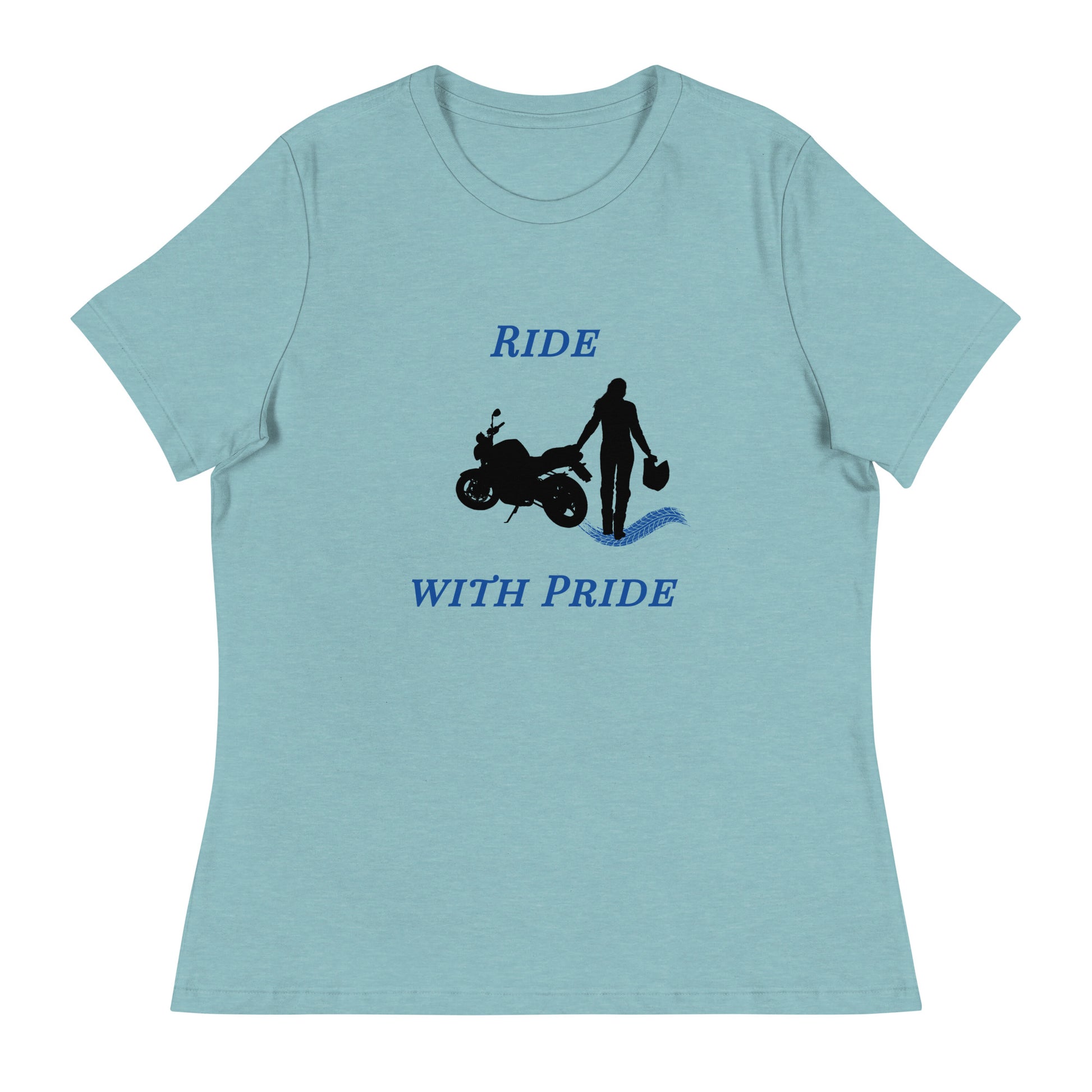 Ride with Pride Motorcycle Biker Girl Women's Relaxed Tee by EraofInk