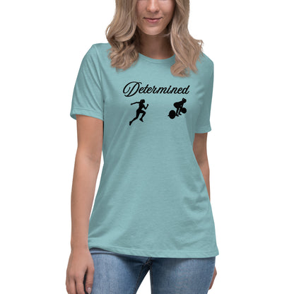 Athletic Tee Fitness Tee for Women Determined Women's Relaxed Tee by EraofInk