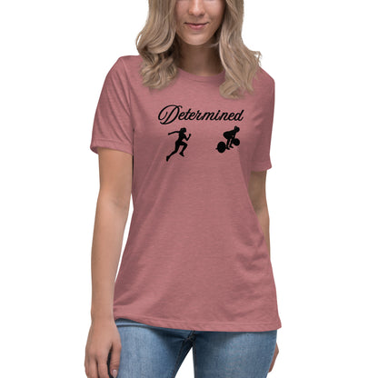 Athletic Tee Fitness Tee for Women Determined Women's Relaxed Tee by EraofInk