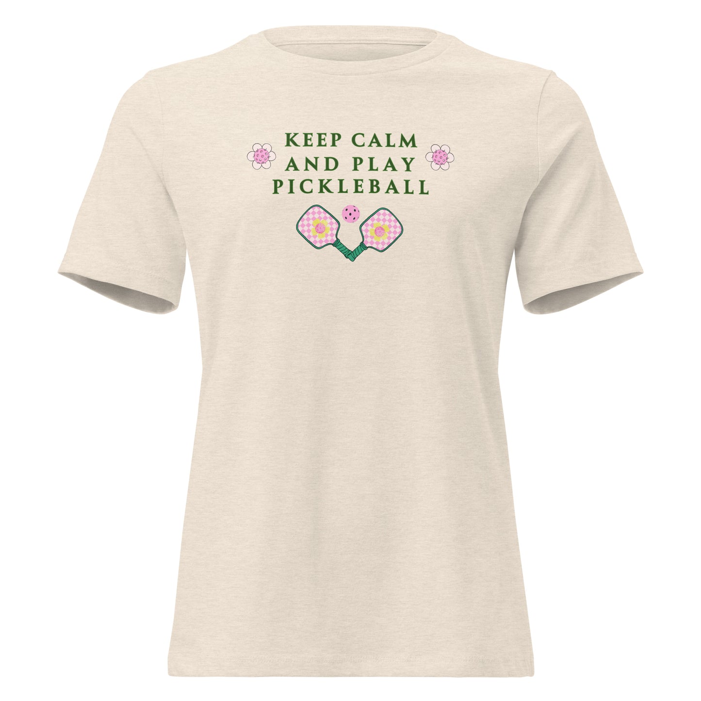 Keep Calm & Play Pickleball Women's Relaxed Tee by EraofInk