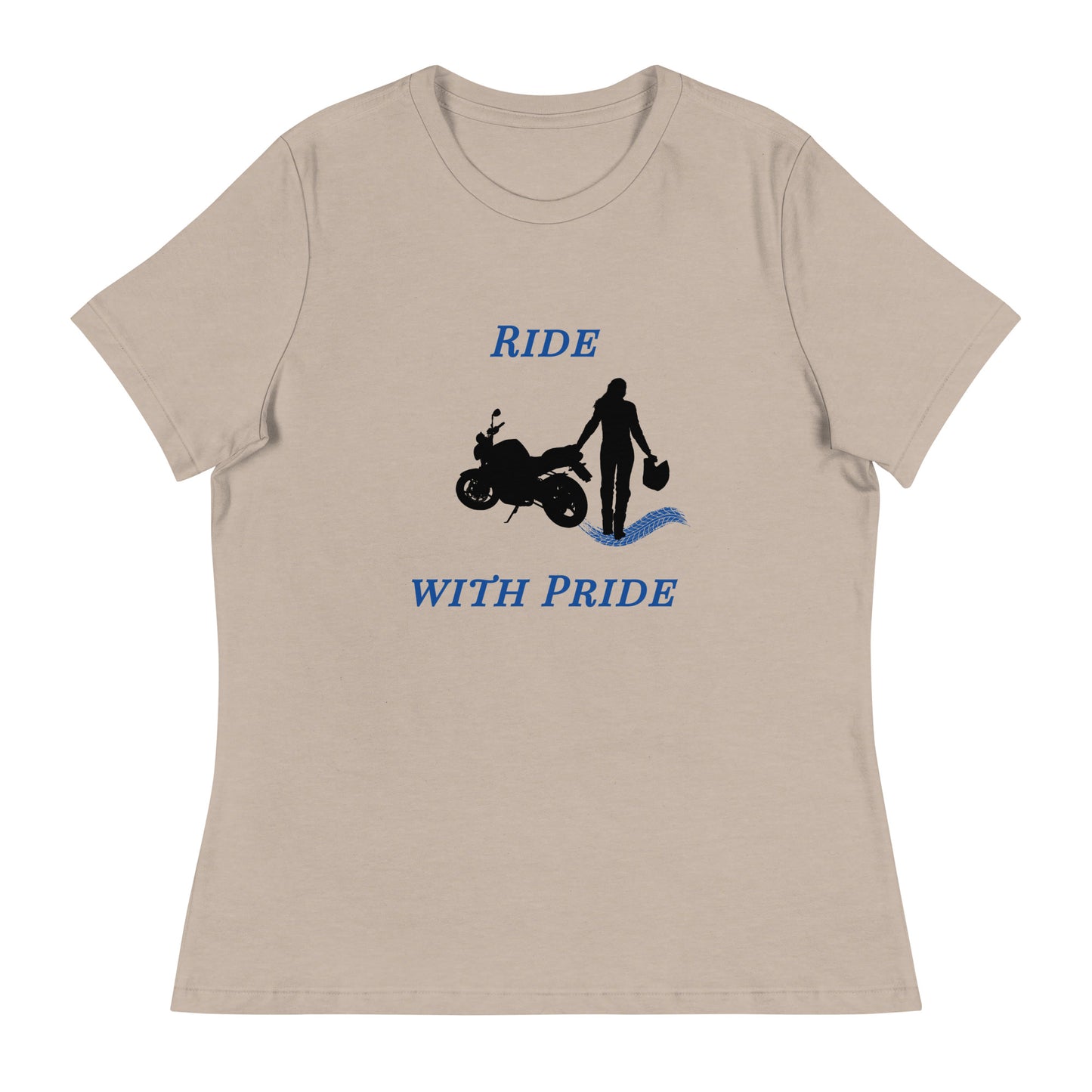 Ride with Pride Motorcycle Biker Girl Women's Relaxed Tee by EraofInk