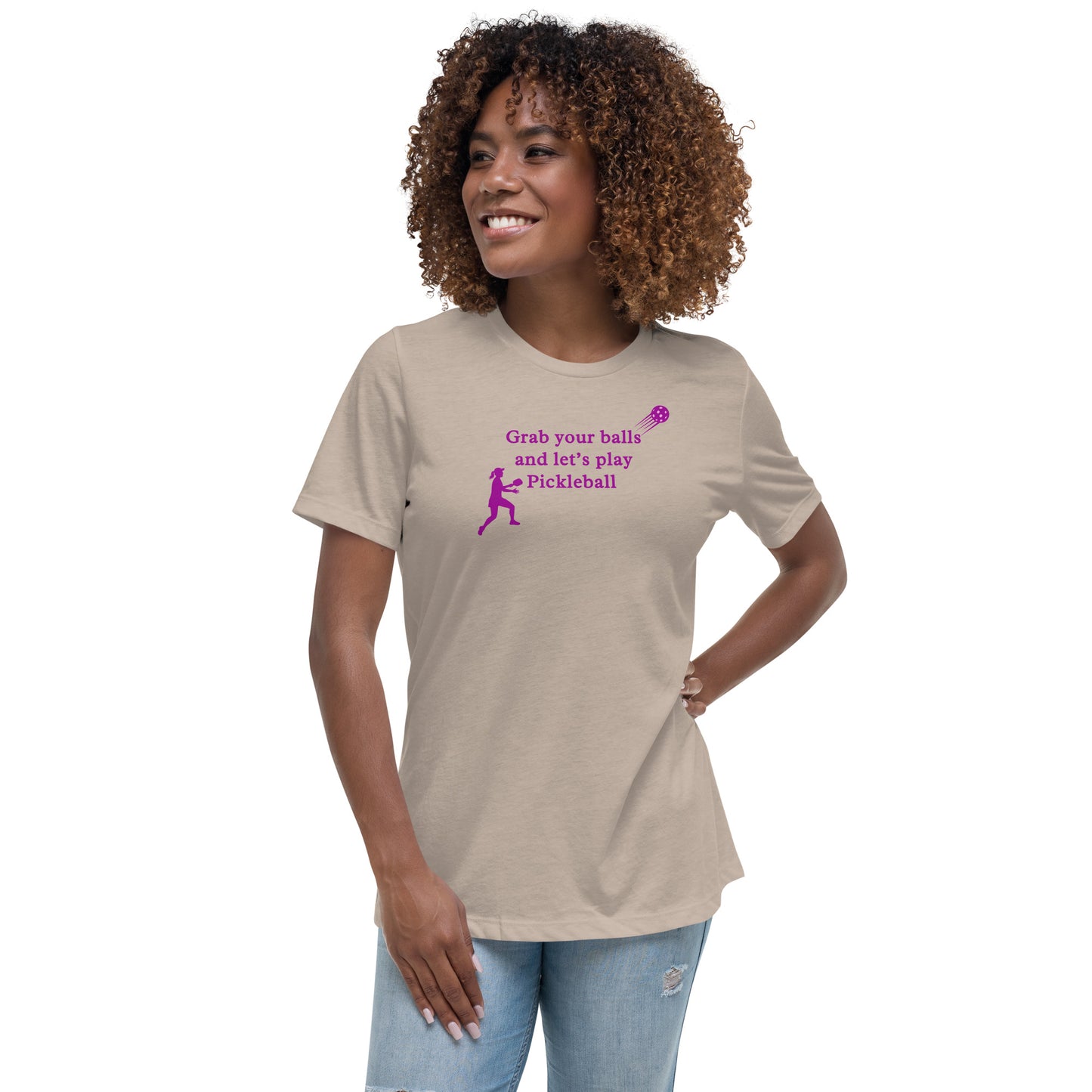 Grab Your Balls & Let's Play Pickleball Women's Relaxed Tee by EraofInk